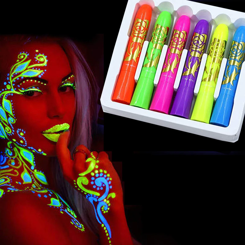 UV Neon Face Paint Stick – 6 Pk – Things That Glow Store